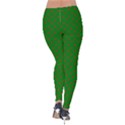 Mini Red Dots on Christmas Green Velvet Leggings View2