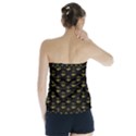 Gold Scales Of Justice on Black Repeat Pattern All Over Print  Strapless Top View2