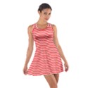 Christmas Red and White Chevron Stripes Cotton Racerback Dress View1