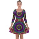 Mandala In Heavy Metal Lace And Forks Quarter Sleeve Skater Dress View1