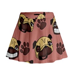 Happy Pugs Mini Flare Skirt by allthingseveryone