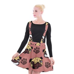 Happy Pugs Suspender Skater Skirt by allthingseveryone