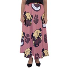 Happy Pugs Flared Maxi Skirt by allthingseveryone