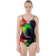 Circle Lines Wave Star Abstract Cut Out Top Tankini Set by Celenk