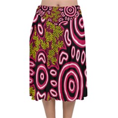 Aboriginal Art - You Belong Velvet Flared Midi Skirt by hogartharts