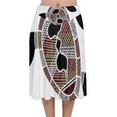 Aboriginal Art - Untitled Velvet Flared Midi Skirt by hogartharts