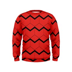 Red Box Pattern Kids  Sweatshirt by berwies