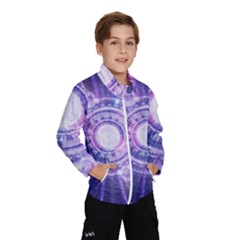 Blue Fractal Alchemy Hud For Bending Hyperspace Wind Breaker (kids) by jayaprime