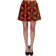 Textured Background Christmas Pattern Skater Skirt by Celenk