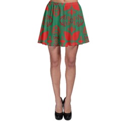 Christmas Background Skater Skirt by Celenk