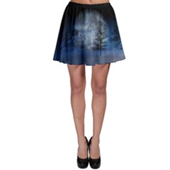 Winter Wintry Moon Christmas Snow Skater Skirt by Celenk