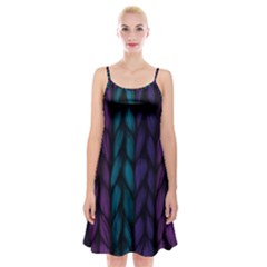 Background Weave Plait Blue Purple Spaghetti Strap Velvet Dress by Celenk