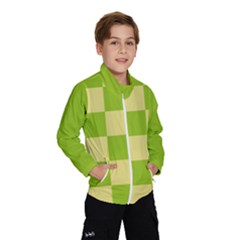 Green And Yellow (square Pattern) Wind Breaker (kids) by berwies