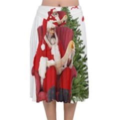 Karl Marx Santa  Velvet Flared Midi Skirt by Valentinaart