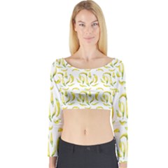 Chilli Pepers Pattern Motif Long Sleeve Crop Top by dflcprints