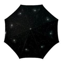 Starry Galaxy Night Black And White Stars Golf Umbrellas by yoursparklingshop