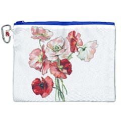 Flowers Poppies Poppy Vintage Canvas Cosmetic Bag (xxl) by Celenk