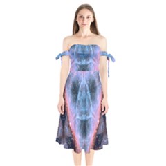 Sacred Geometry Mandelbrot Fractal Shoulder Tie Bardot Midi Dress by Celenk