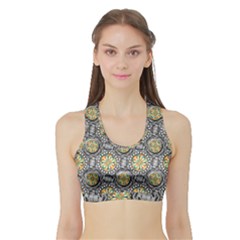 Beveled Geometric Pattern Sports Bra With Border by linceazul