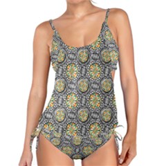 Beveled Geometric Pattern Tankini Set by linceazul