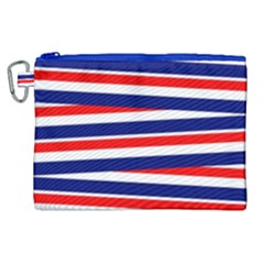 Red White Blue Patriotic Ribbons Canvas Cosmetic Bag (xl) by Celenk