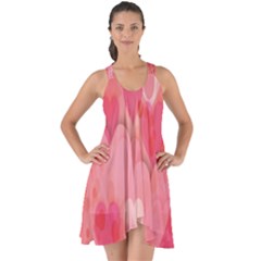 Pink Hearts Pattern Show Some Back Chiffon Dress by Celenk