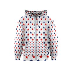 Patriotic Red White Blue Stars Usa Kids  Zipper Hoodie by Celenk