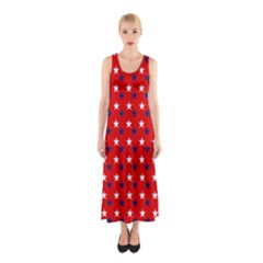 Patriotic Red White Blue Usa Sleeveless Maxi Dress by Celenk