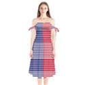 American Flag Patriot Red White Shoulder Tie Bardot Midi Dress View1