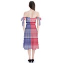 American Flag Patriot Red White Shoulder Tie Bardot Midi Dress View2