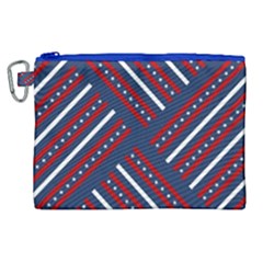 Patriotic Red White Blue Stars Canvas Cosmetic Bag (xl) by Celenk