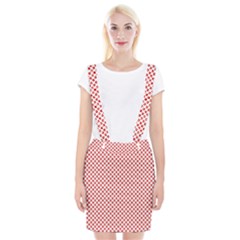 Sexy Red And White Polka Dot Braces Suspender Skirt by PodArtist