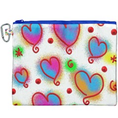 Love Hearts Shapes Doodle Art Canvas Cosmetic Bag (xxxl) by Celenk