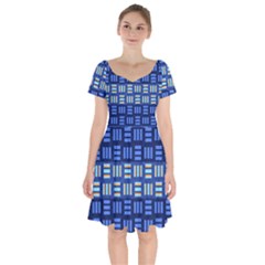 Textiles Texture Structure Grid Short Sleeve Bardot Dress by Celenk