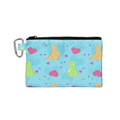 Dinosaur Love Pattern Canvas Cosmetic Bag (small) by Bigfootshirtshop