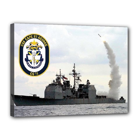 Uss Cape St  George (cg 71) Canvas 16  X 12  by Bigfootshirtshop