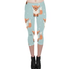 Cute Fox Pattern Capri Leggings  by Bigfootshirtshop