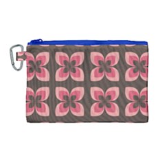 Floral Retro Abstract Flowers Canvas Cosmetic Bag (large) by Celenk