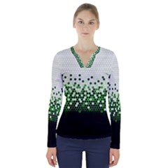 Tech Camouflage 2 V-neck Long Sleeve Top by jumpercat