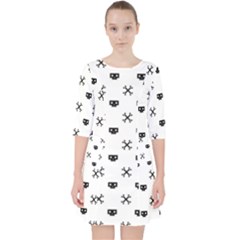 Black Pixel Skull Pirate Pocket Dress by jumpercat