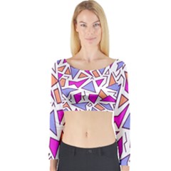 Retro Shapes 03 Long Sleeve Crop Top by jumpercat