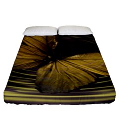 Butterfly Insect Wave Concentric Fitted Sheet (queen Size) by Celenk