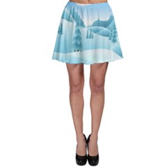 Landscape Winter Ice Cold Xmas Skater Skirt by Celenk