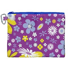 Floral Flowers Canvas Cosmetic Bag (xxl) by Celenk