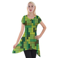 Tetris Camouflage Forest Short Sleeve Side Drop Tunic by jumpercat