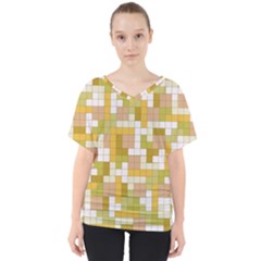 Tetris Camouflage Desert V-neck Dolman Drape Top by jumpercat