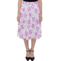 A Lot Of Skulls Pink Folding Skater Skirt by jumpercat