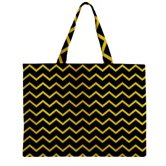 Yellow Chevron Zipper Mini Tote Bag by jumpercat