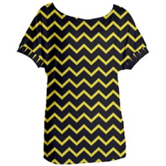 Yellow Chevron Women s Oversized Tee by jumpercat