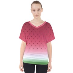 Watermelon V-neck Dolman Drape Top by jumpercat